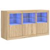 vidaXL Buffet avec lumi&egrave;res LED ch&ecirc;ne sonoma 123x37x67 cm