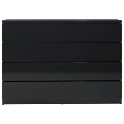 vidaXL Buffet Noir brillant 140 x 35 x 99 cm Aggloméré