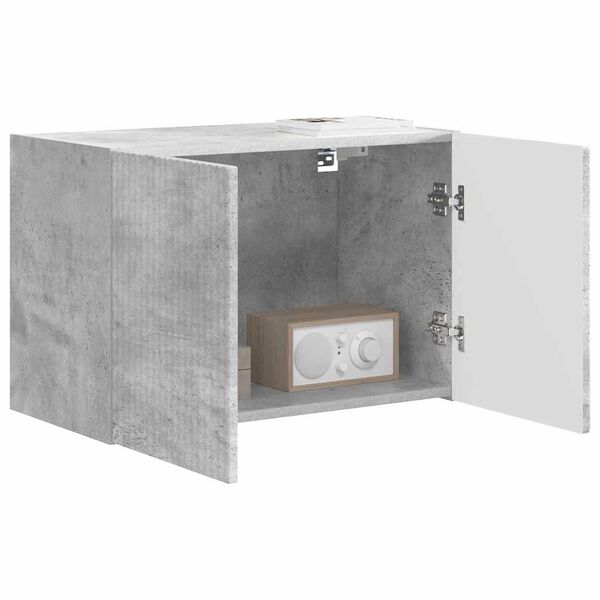 vidaXL Meuble TV mural Gris b&eacute;ton 59,5 x 31 x 40 cm Bois d'ing&eacute;nierie