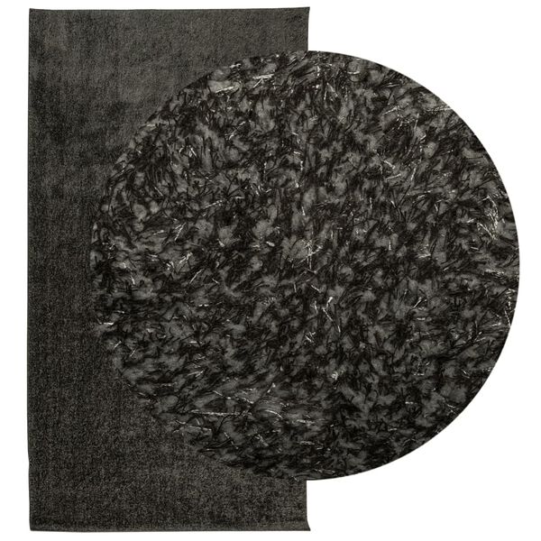 vidaXL Tapis ISTAN &agrave; poils longs aspect brillant anthracite 80x150 cm