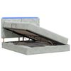 vidaXL Lit de rangement LED avec matelas Gris clair 180 x 200 cm