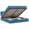 vidaXL Lit coffre avec matelas et LED Bleu fonc&eacute; 200 x 200 cm Velours