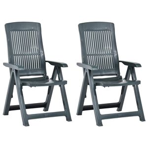vidaXL Chaises pliantes inclinables, lot de 2, en plastique vert