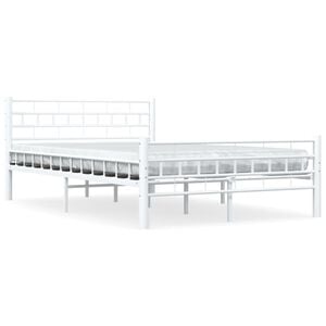 vidaXL Cadre de lit sans matelas blanc m&eacute;tal 140x200 cm