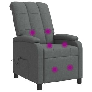 vidaXL Fauteuil de massage inclinable Gris fonc&eacute; Tissu