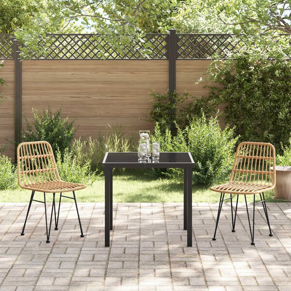 vidaXL Ensemble de salle &agrave; manger pour jardin 3 pcs Marron