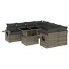 vidaXL Salon de jardin 9 pcs avec coussins gris r&eacute;sine tress&eacute;e