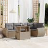 vidaXL Salon de jardin avec coussins 6 pcs beige r&eacute;sine tress&eacute;e