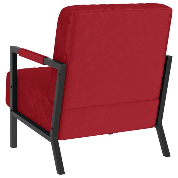 vidaXL Fauteuil rouge bordeaux velours