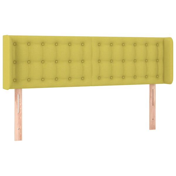 vidaXL T&ecirc;te de lit &agrave; LED Vert 147x16x78/88 cm Tissu