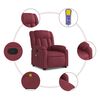 vidaXL Fauteuil inclinable de massage Rouge bordeaux Tissu