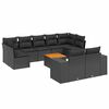vidaXL Salon de jardin 10 pcs avec coussins noir r&eacute;sine tress&eacute;e