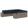vidaXL Ensemble de canap&eacute; de jardin 10 pcs avec coussins gris r&eacute;sine tress&eacute;e