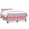 vidaXL Sommier &agrave; lattes de lit avec matelas rose 120x210 cm velours