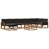 vidaXL Ensemble de canap&eacute;s d'ext&eacute;rieur 8 pc Naturel et noir Polyester