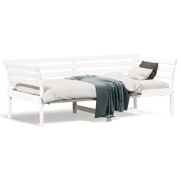 vidaXL Lit de jour sans matelas blanc 75x190 cm bois de pin massif