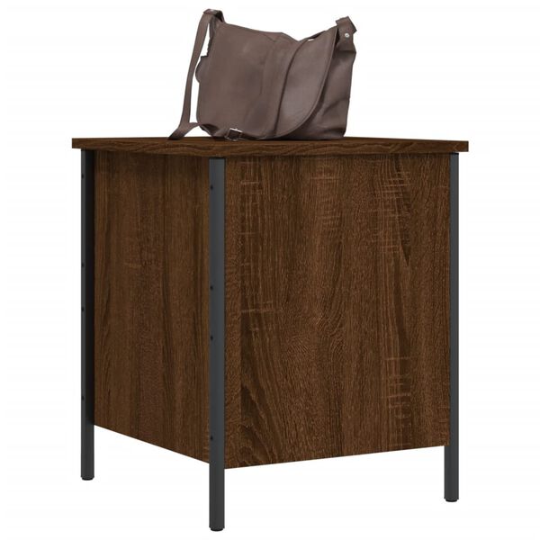 vidaXL Banc de rangement ch&ecirc;ne marron 40x42,5x50 cm bois d'ing&eacute;nierie