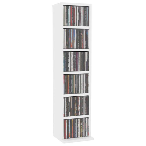 vidaXL Armoire à CD Blanc 21x20x88 cm Bois d'ingénierie