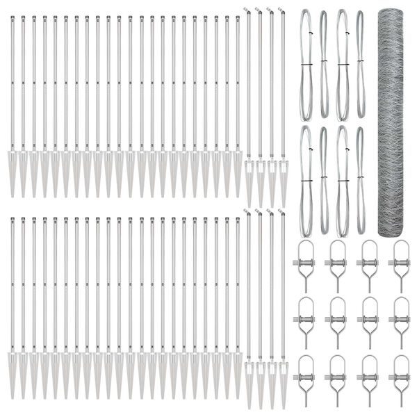 vidaXL Poteau de cl&ocirc;ture. Argent&eacute; 100 x 1,2 m (treillis de 36 mm)