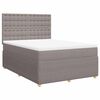 vidaXL Sommier &agrave; lattes de lit avec matelas Taupe 160x200 cm Tissu