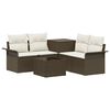 vidaXL Ensemble de Canap&eacute;s 6 pc 4 place Marron et cr&egrave;me blanche