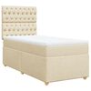 vidaXL Sommier &agrave; lattes de lit avec matelas Cr&egrave;me 80x200 cm Tissu
