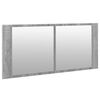 vidaXL Armoire à miroir à LED de bain gris sonoma 100x12x45 cm