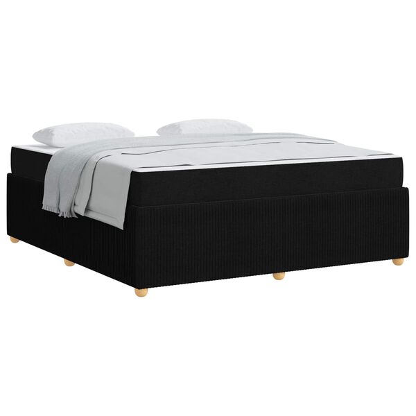 vidaXL Cadre de lit avec matelas Noir 180 x 200 cm tissu