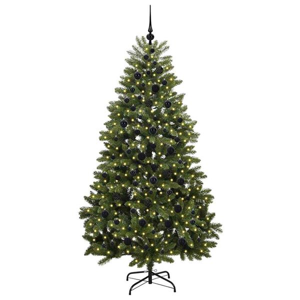 vidaXL Sapin de No&euml;l artificiel avec 300 LED Vert 210 cm PVC et m&eacute;tal