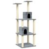 vidaXL Arbre &agrave; chat avec griffoirs en sisal Gris clair 141 cm