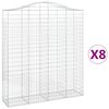 vidaXL Paniers à gabions arqués 8 pcs 200x50x220/240 cm Fer galvanisé