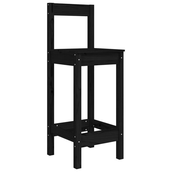 vidaXL Chaises de bar lot de 2 noir 40x41,5x112 cm bois de pin solide