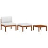vidaXL Salon de jardin 3 pi&egrave;ces avec coussins en bois d'acacia et corde