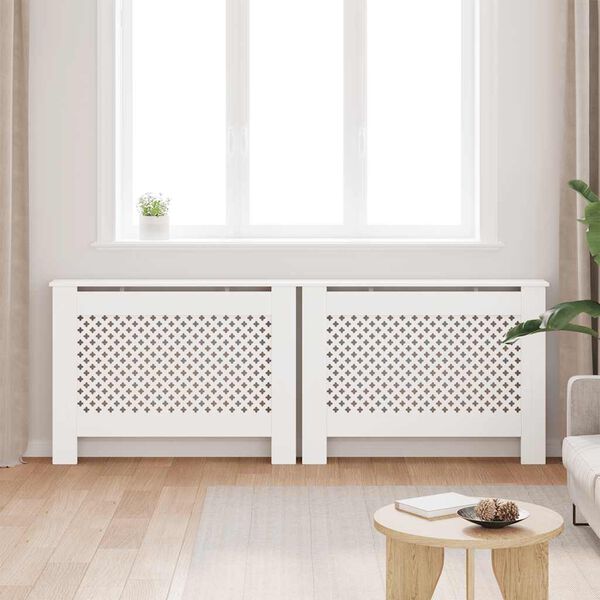 vidaXL Cache-radiateurs 2 pcs Blanc 112x19x81,5 cm MDF
