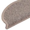 vidaXL Tapis d'escalier 15 pi&egrave;ces 56 x 17 x 3 cm Beige fonc&eacute; Demi-rond