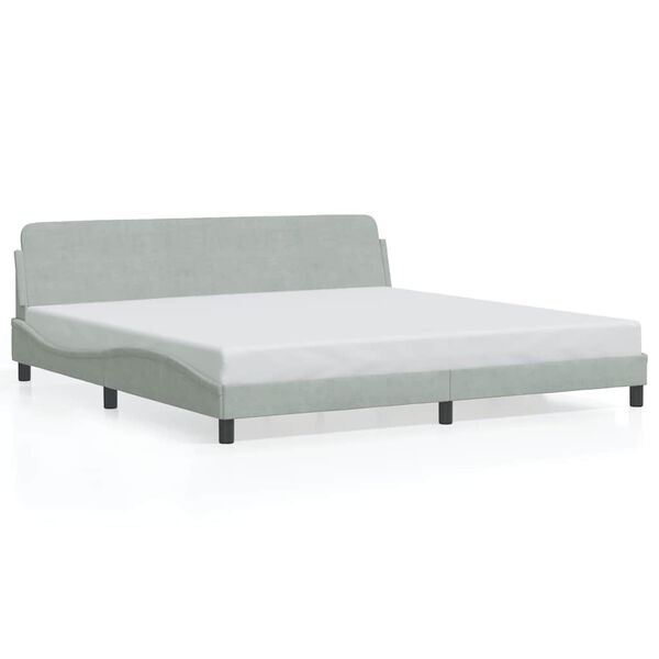vidaXL Cadre de lit Dover gris clair 200x200 cm velours