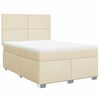 vidaXL Sommier &agrave; lattes de lit avec matelas Cr&egrave;me 140x190 cm Tissu