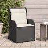 vidaXL Chaises inclinables de jardin lot de 2 et coussins noir rotin