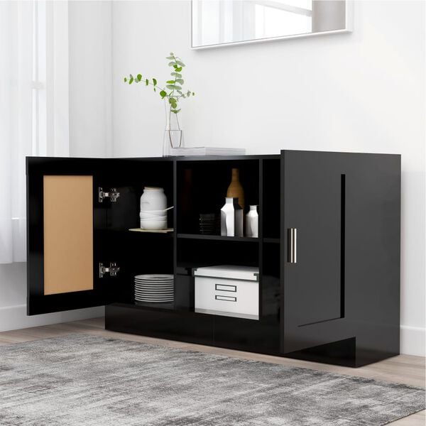 vidaXL Buffet Noir 120x30,5x70 cm Bois d'ingénierie