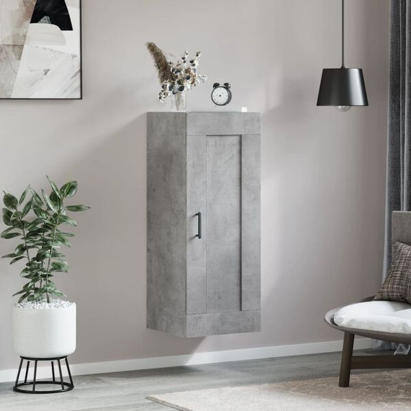 vidaXL Armoire murale gris b&eacute;ton 34,5x34x90 cm bois d'ing&eacute;nierie
