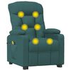 vidaXL Fauteuil de massage Vert fonc&eacute; Tissu