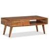 vidaXL Table basse Bois massif avec tiroir sculpt&eacute; 100x50x40 cm