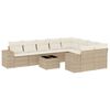 vidaXL Salon de jardin avec coussins 10 pcs beige r&eacute;sine tress&eacute;e