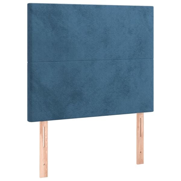 vidaXL T&ecirc;te de lit &agrave; LED Bleu fonc&eacute; 80x5x118/128 cm Velours