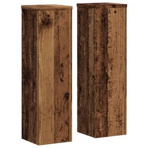 vidaXL Supports pour plantes 2 pcs vieux bois bois d'ing&eacute;nierie