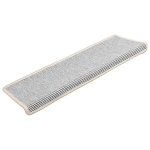 vidaXL Tapis d'escalier 15 pi&egrave;ces 65 x 21 x 4 cm Argent Bord rectangulaire