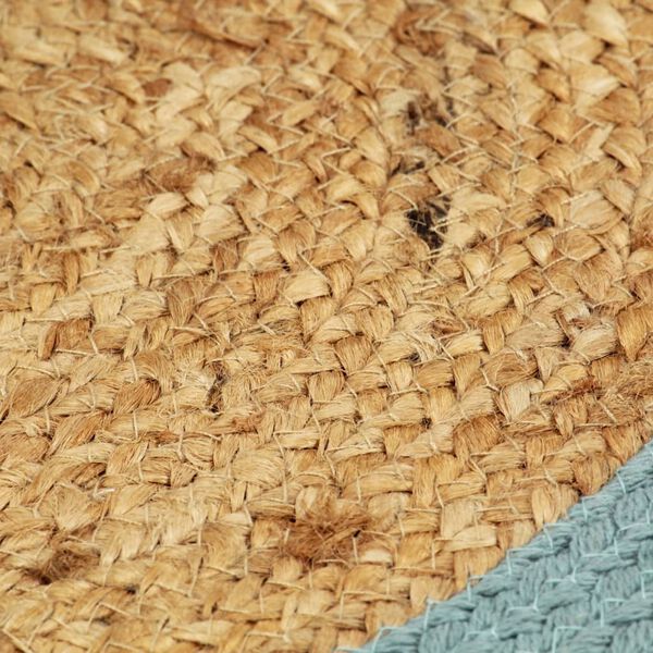 vidaXL Napperons 6 pcs Naturel et vert 38 cm Jute et coton