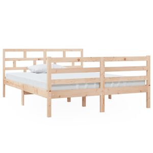 vidaXL Cadre de lit sans matelas bois massif 140x190 cm