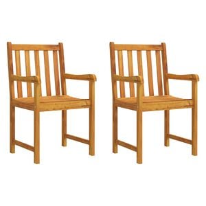 vidaXL Chaises de jardin 2 pc Naturel Bois d'Acacia Massif