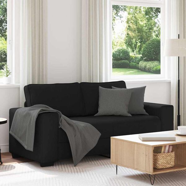 vidaXL Canapé à 2 places noir 140 cm tissu